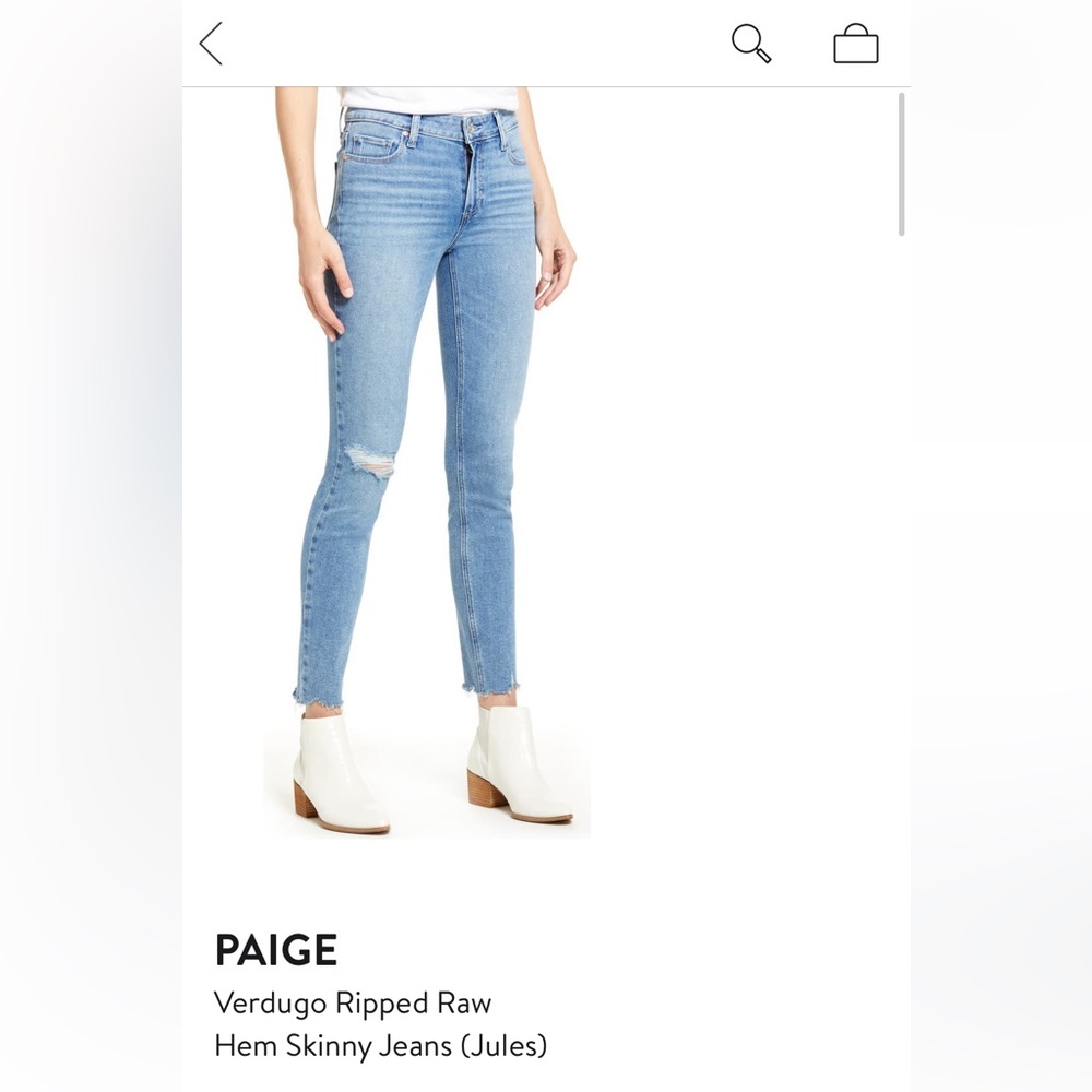 Paige Verdugo raw hem distressed skinny jeans